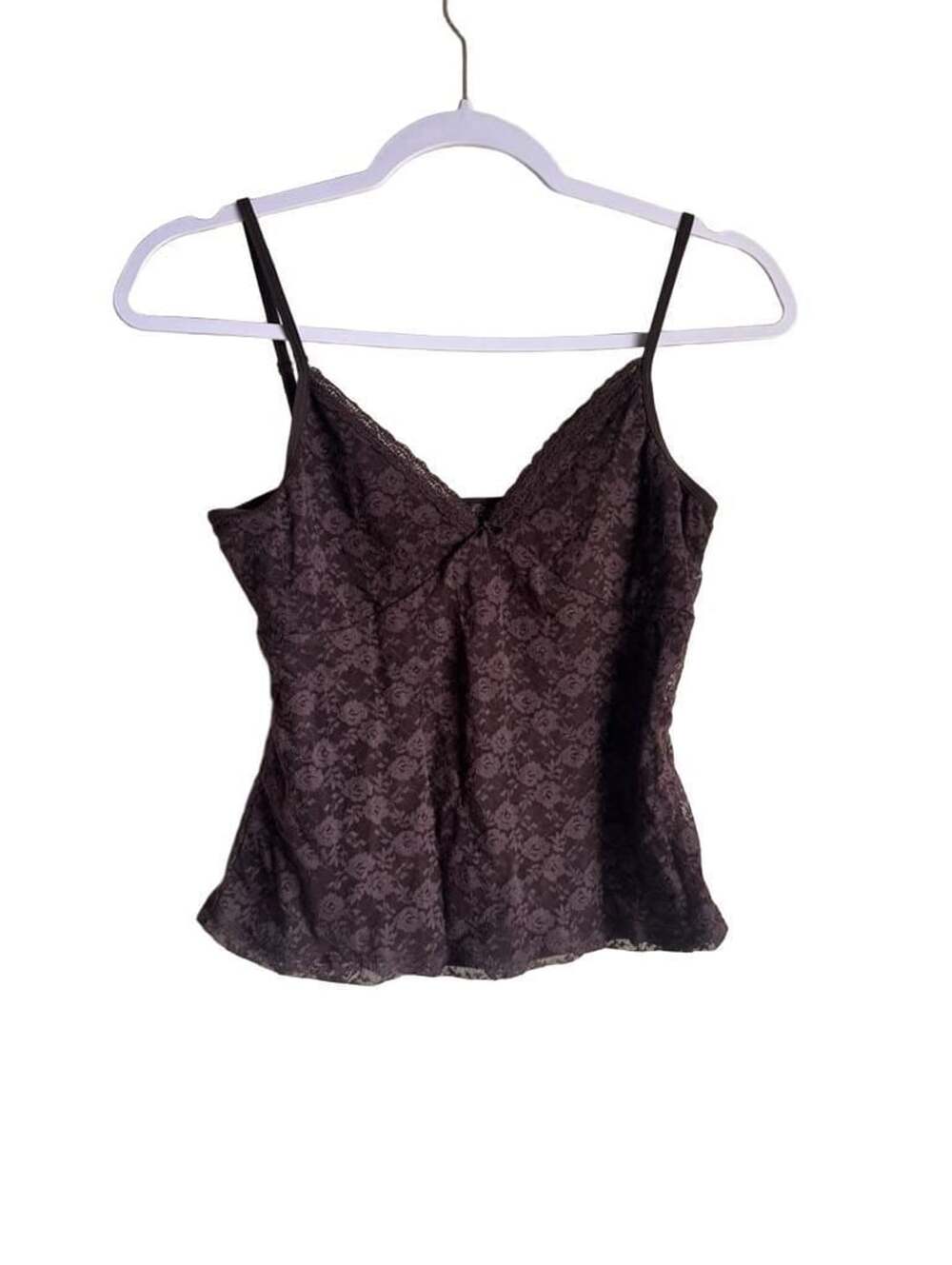 Brandy Melville John Galt Brown Amara Lace Tank Top